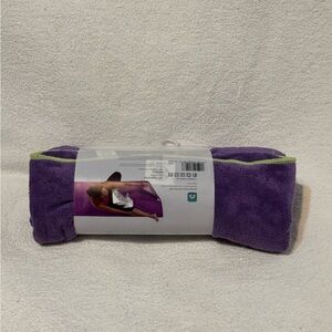 GAIAM Purple Yoga Mat Towel with Lime Edge